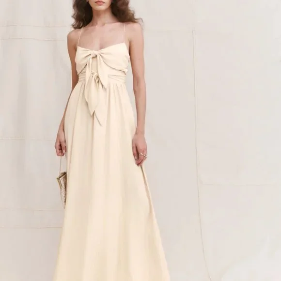 Reformation Carrara Silk Wedding Dress - Picture 1 of 12